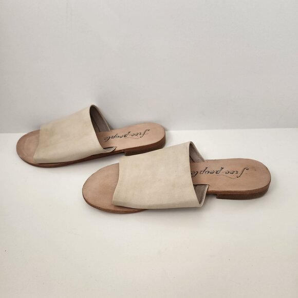 Free People Womens Sandals Size 38 Leather Beige Made In India - Picture 7 of 10
